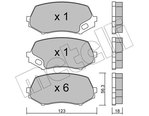 Комплект тормозных колодок, дисковый тормоз METELLI 2208740