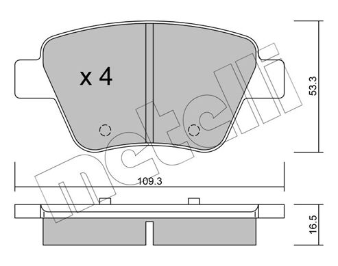 Комплект тормозных колодок, дисковый тормоз METELLI 2208890
