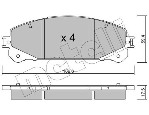 Комплект тормозных колодок, дисковый тормоз METELLI 2209380
