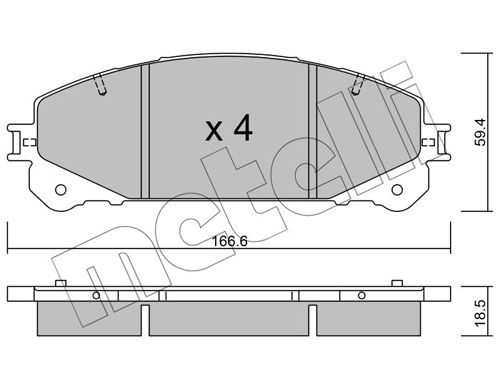 Комплект тормозных колодок, дисковый тормоз METELLI 2209381