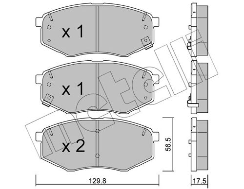 Комплект тормозных колодок, дисковый тормоз METELLI 2209420
