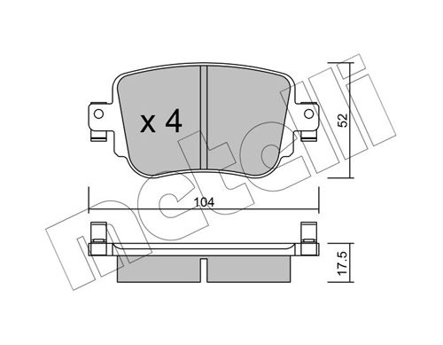 Комплект тормозных колодок, дисковый тормоз METELLI 2209800