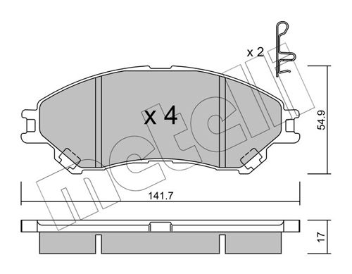 Комплект тормозных колодок, дисковый тормоз METELLI 2209960