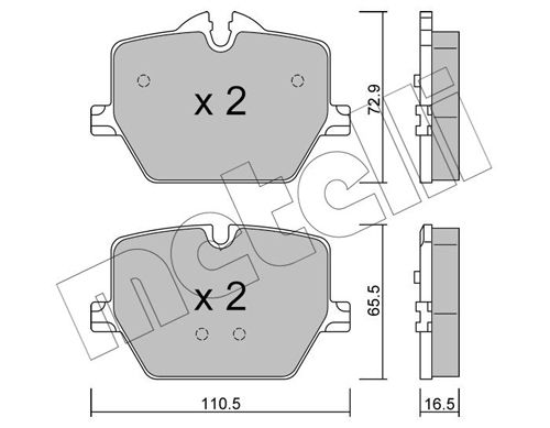Комплект тормозных колодок, дисковый тормоз METELLI 2212660