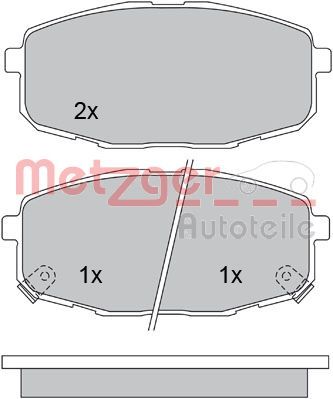 Комплект тормозных колодок, дисковый тормоз METZGER 1170097