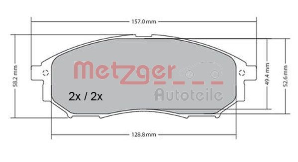 Комплект тормозных колодок, дисковый тормоз METZGER 1170101