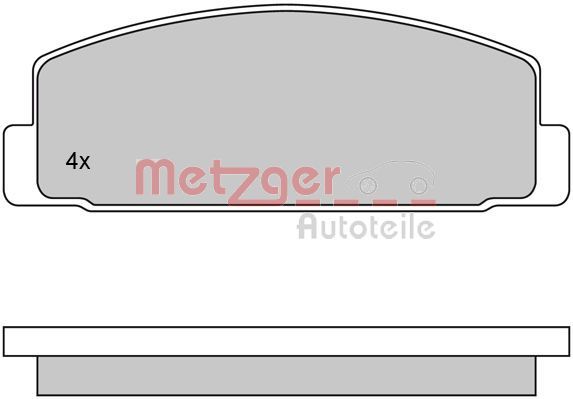 Комплект тормозных колодок, дисковый тормоз METZGER 1170206