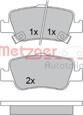Комплект тормозных колодок, дисковый тормоз METZGER 1170334