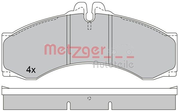 Комплект тормозных колодок, дисковый тормоз METZGER 1170400