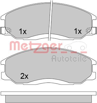 Комплект тормозных колодок, дисковый тормоз METZGER 1170402