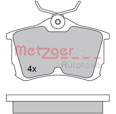 Комплект тормозных колодок, дисковый тормоз METZGER 1170435