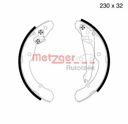 Комплект тормозных колодок METZGER MG705