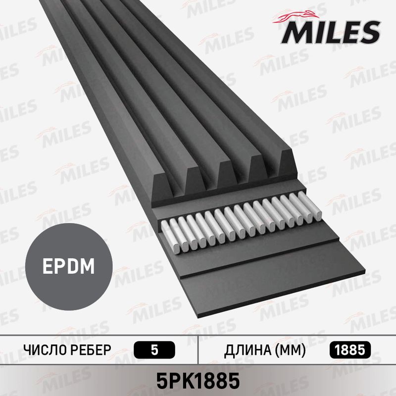 Поликлиновой ремень MILES 5PK1885