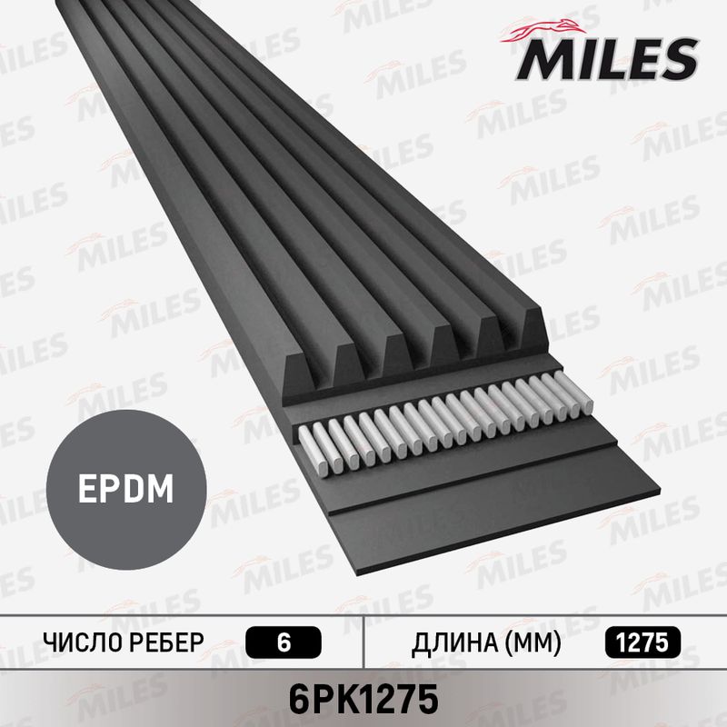 Поликлиновой ремень MILES 6PK1275