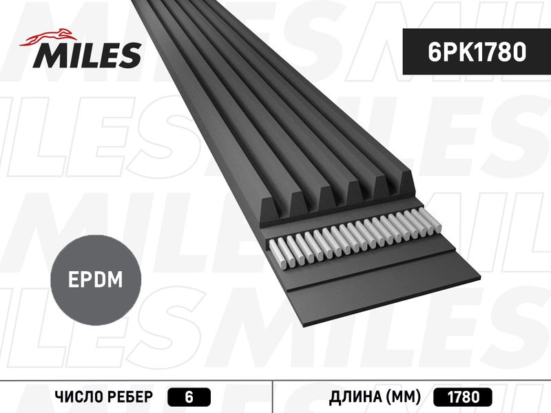 Поликлиновой ремень MILES 6PK1780