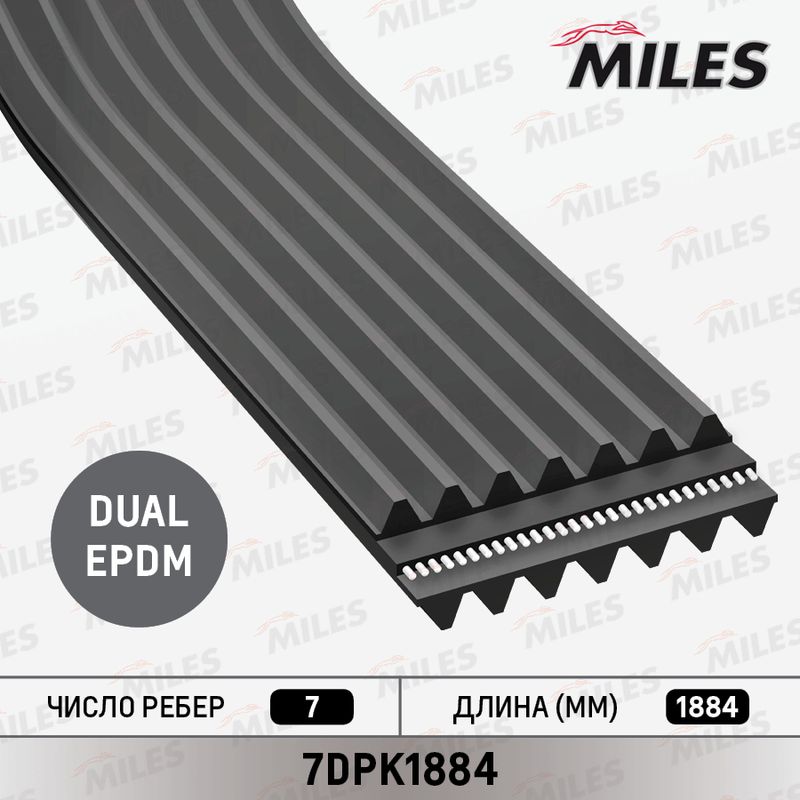 Поликлиновой ремень MILES 7DPK1884