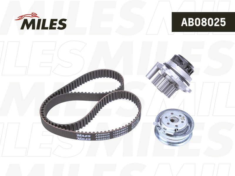 Водяной насос + комплект зубчатого ремня MILES AB08025