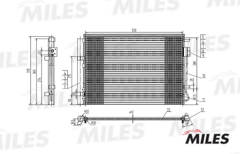 Конденсатор, кондиционер MILES ACCB002