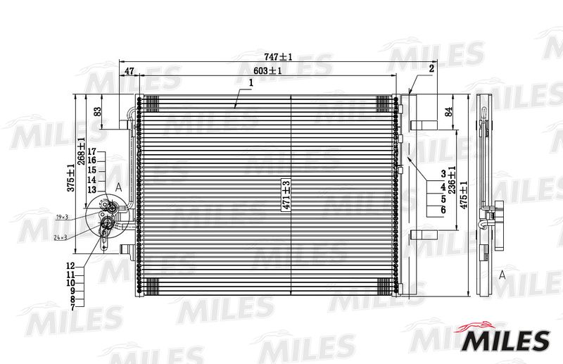 Конденсатор, кондиционер MILES ACCB025
