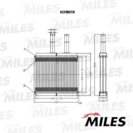 Теплообменник, отопление салона MILES ACHB019