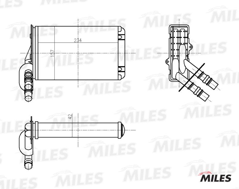 Теплообменник, отопление салона MILES ACHM009