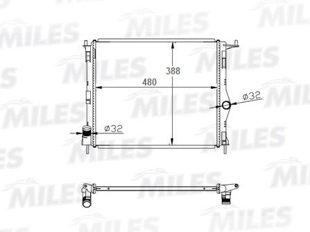 Радиатор, охлаждение двигателя MILES ACRB004