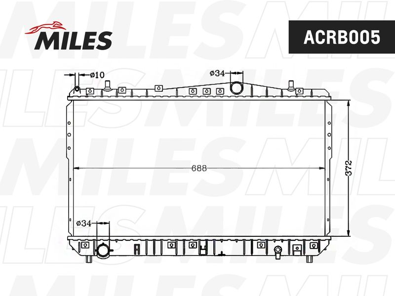 Радиатор, охлаждение двигателя MILES ACRB005
