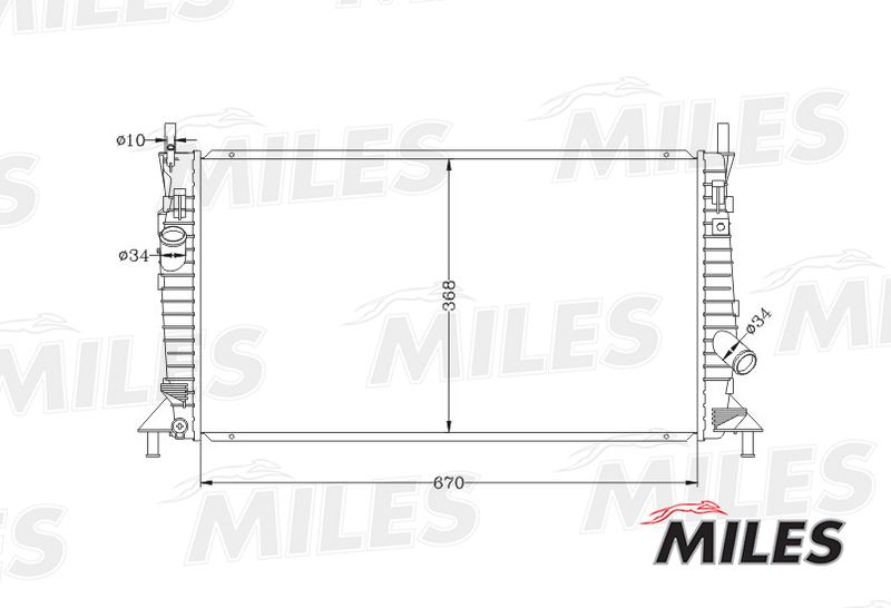 Радиатор, охлаждение двигателя MILES ACRB014