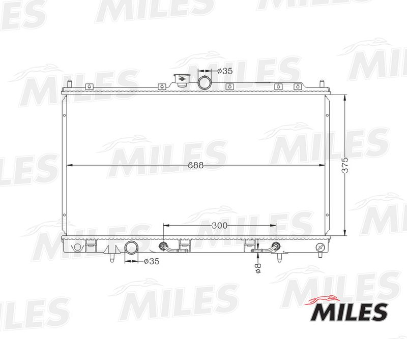 Радиатор, охлаждение двигателя MILES ACRB018