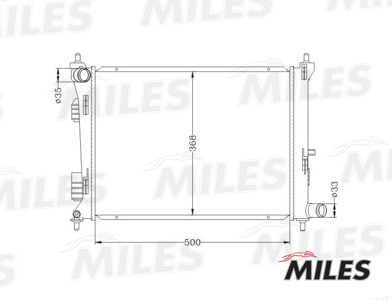 Радиатор, охлаждение двигателя MILES ACRB022