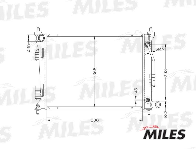 Радиатор, охлаждение двигателя MILES ACRB027