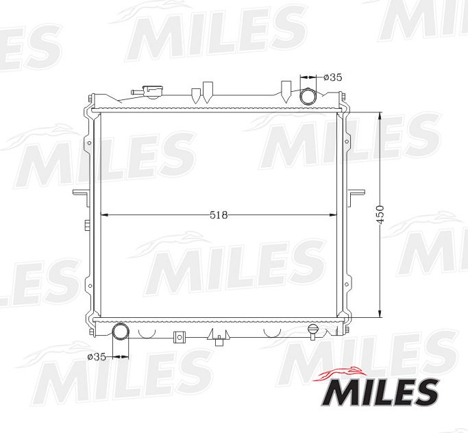 Радиатор, охлаждение двигателя MILES ACRB029