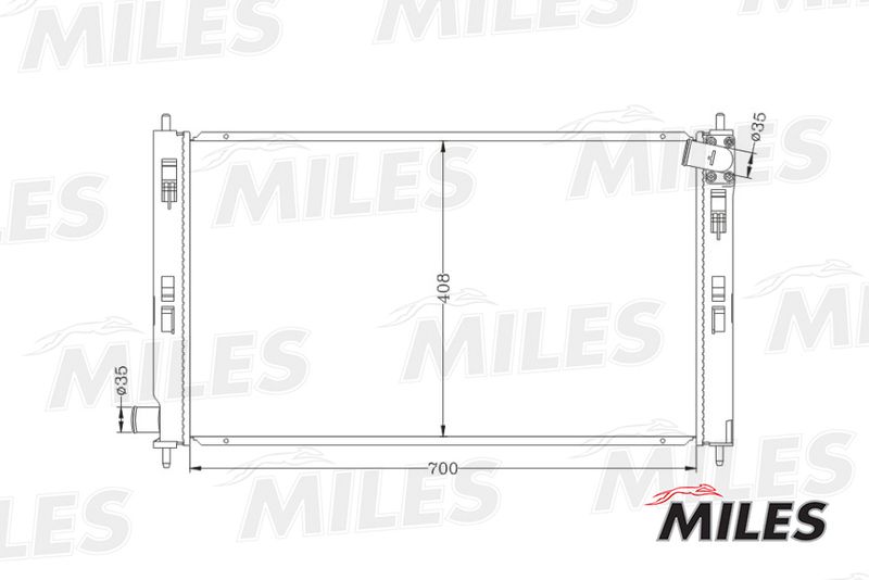 Радиатор, охлаждение двигателя MILES ACRB035