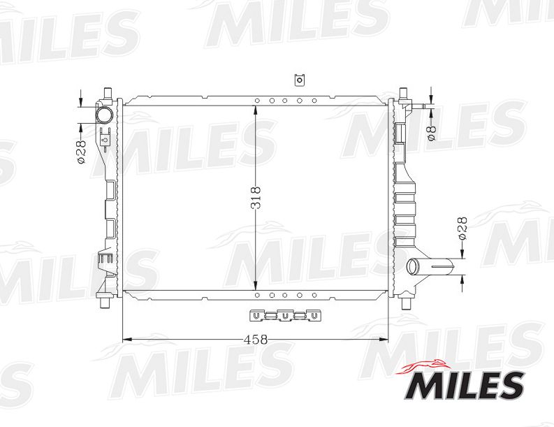 Радиатор, охлаждение двигателя MILES ACRB047