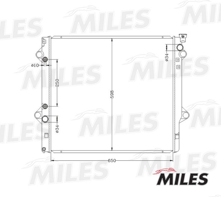 Радиатор, охлаждение двигателя MILES ACRB052