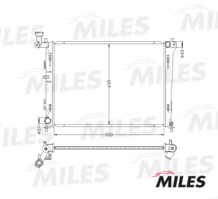 Радиатор, охлаждение двигателя MILES ACRB053