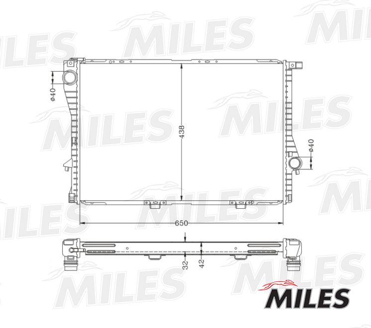 Радиатор, охлаждение двигателя MILES ACRB057