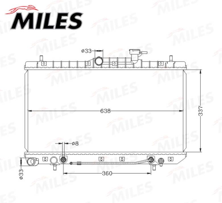 Радиатор, охлаждение двигателя MILES ACRB066