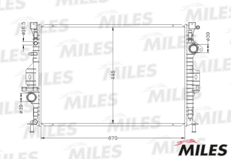 Радиатор, охлаждение двигателя MILES ACRB081