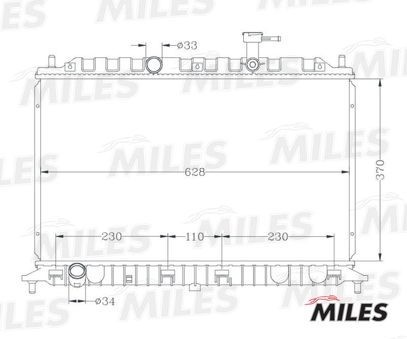 Радиатор, охлаждение двигателя MILES ACRB096