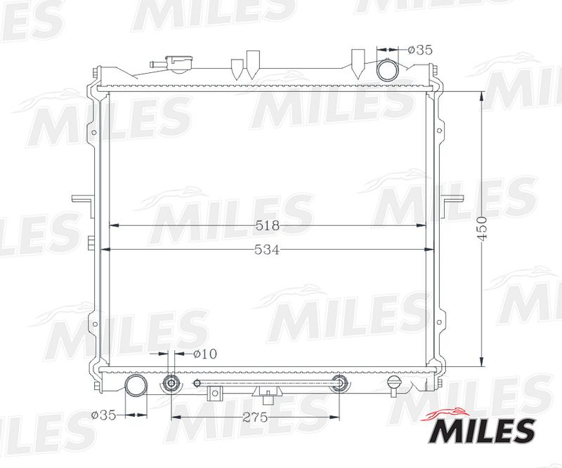 Радиатор, охлаждение двигателя MILES ACRB100