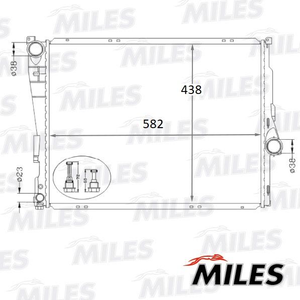 Радиатор, охлаждение двигателя MILES ACRB102