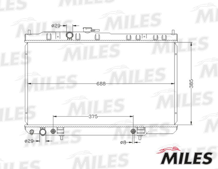Радиатор, охлаждение двигателя MILES ACRB107