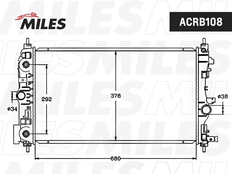 Радиатор, охлаждение двигателя MILES ACRB108