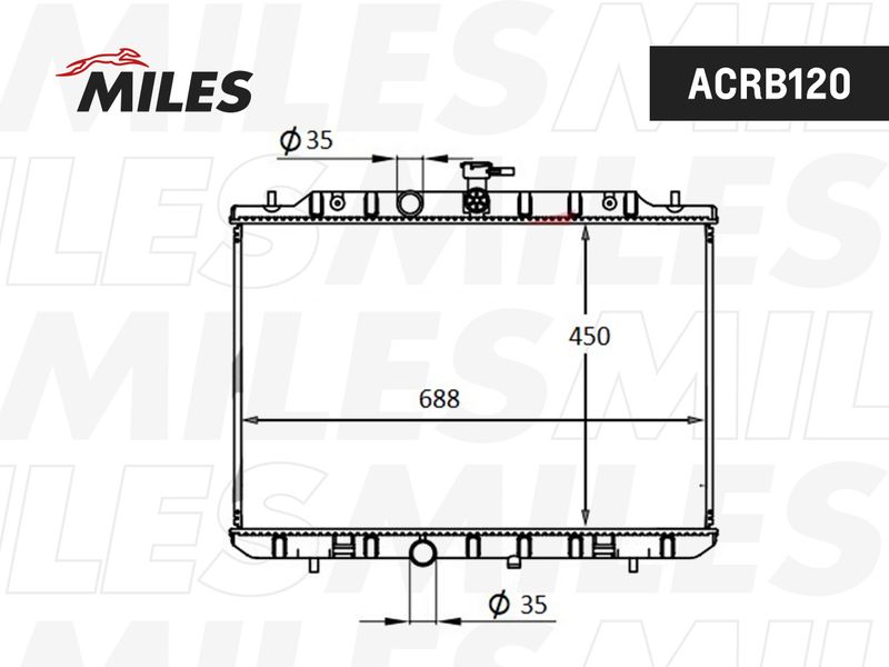 Радиатор, охлаждение двигателя MILES ACRB120