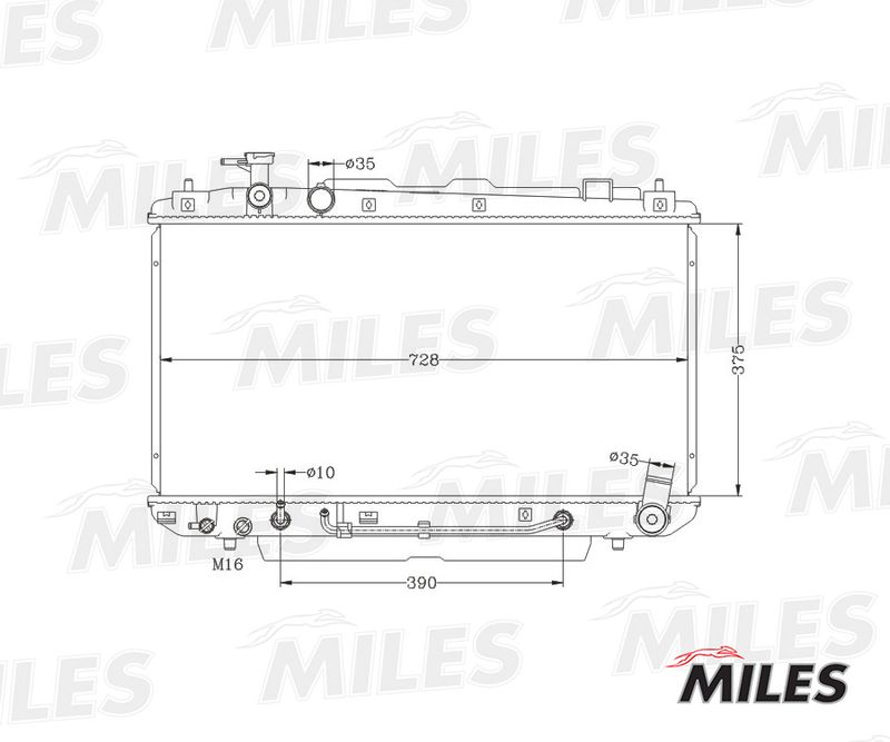 Радиатор, охлаждение двигателя MILES ACRB129