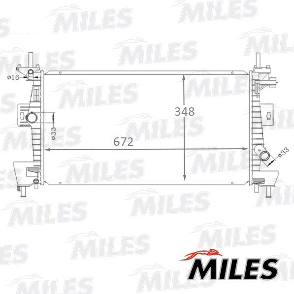 Радиатор, охлаждение двигателя MILES ACRB131