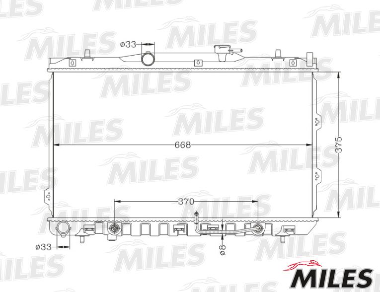 Радиатор, охлаждение двигателя MILES ACRB133