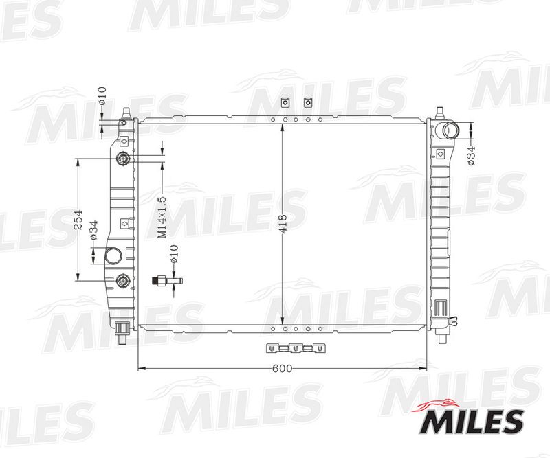 Радиатор, охлаждение двигателя MILES ACRB134