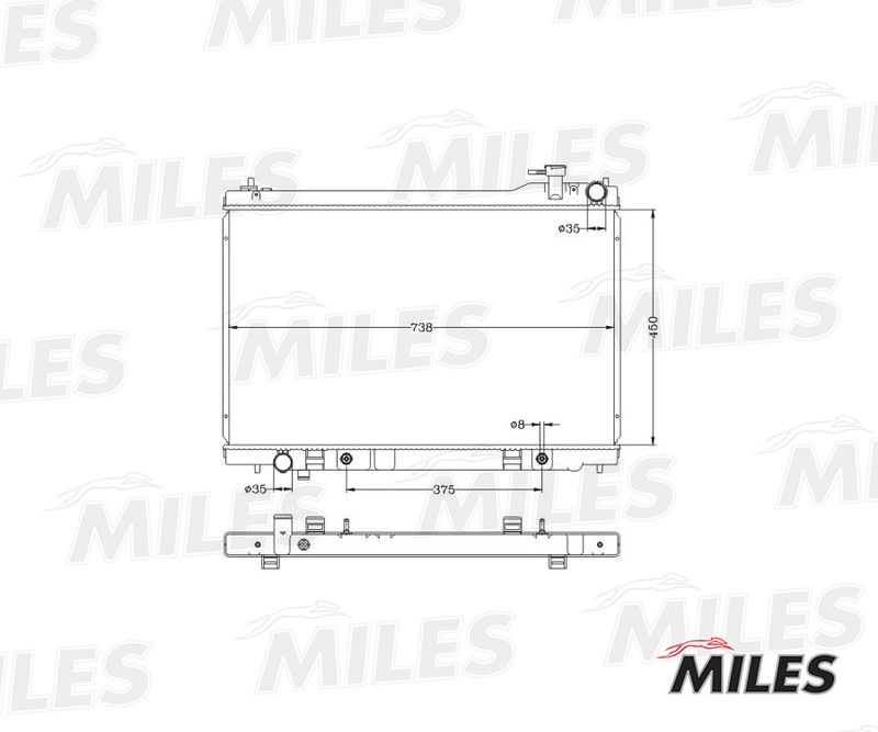 Радиатор, охлаждение двигателя MILES ACRB145